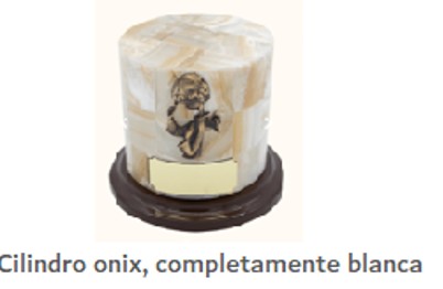 URNA INFANTIL CILINDRO ONIX ANGEL DE LA GUARDA BLANCA 