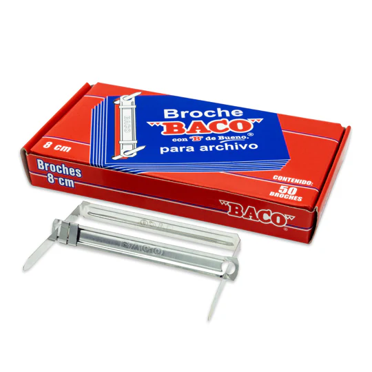 BROCHE PARA ARCHIVO 8CM C/50 PZAS