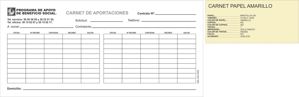 CARNET AMARILLO