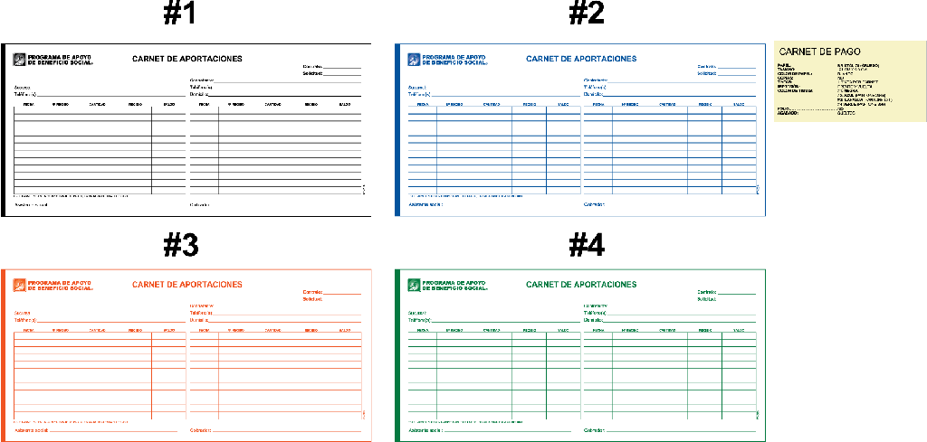 CARNET DE APORTACIONES NEGRO FRENTE Y VUELTA