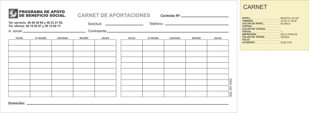 CARNET DE PAGO