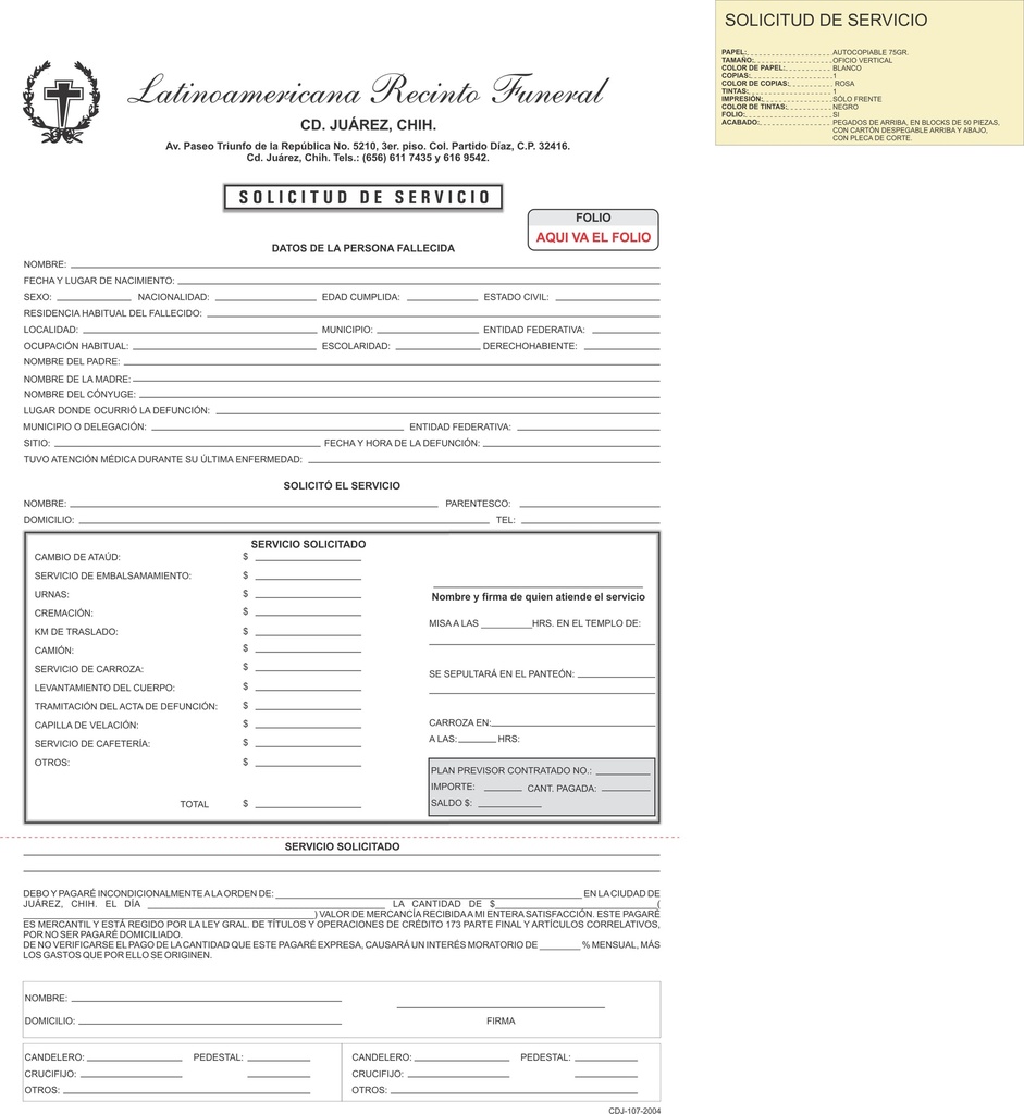 CDJ-107 2004 SOLICITD DE SERVICIO