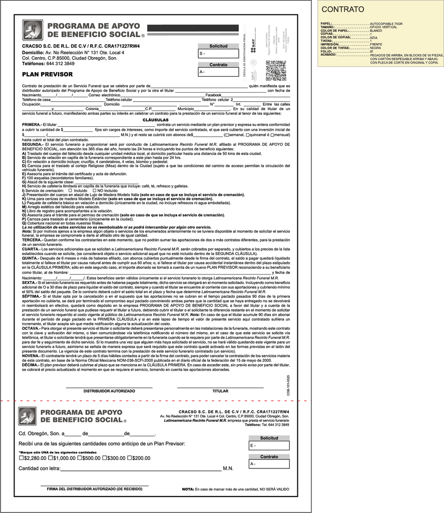 COB-101 0325 CONTRATO PLAN PREVISOR S01734-CD OBREGON