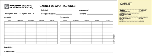 [PI-00138] CARNET DE PAGO VILLAHERMOSA 21X10