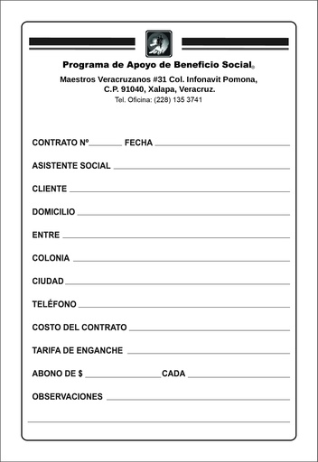 [PI-00207] CARNET DE PAGO XAL-203