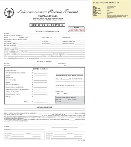 [PI-00192] CUL-101 2008 SOLICITUD DE SERVICIOS S01762-CULIACAN