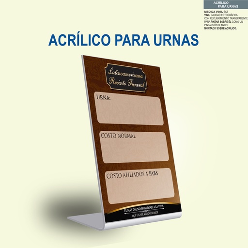 [PF-634-0] ACRILICO PARA PRECIOS 