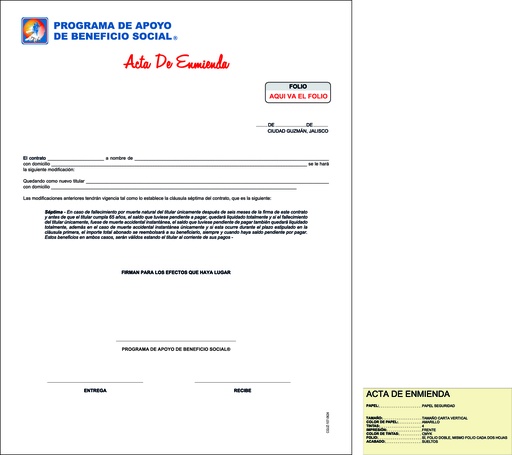 [CGUZ-107-0] ACTA DE ENMIENDA