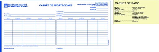 [CUL-203-0] CARNET DE APORTACIONES