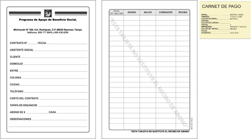 [REY-201-0] CARNET DE PAGO