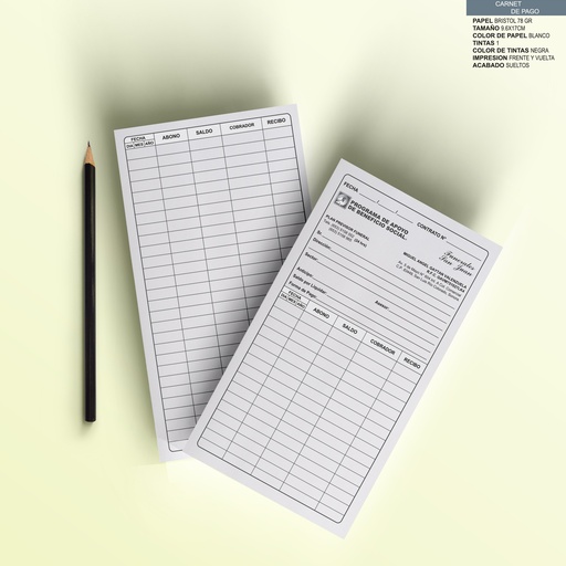 [SRC-201-0] CARNET DE PAGO