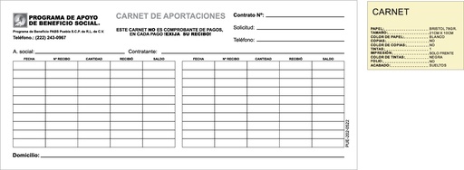 [PUE-202-0] PUE - CARNET DE PAGO