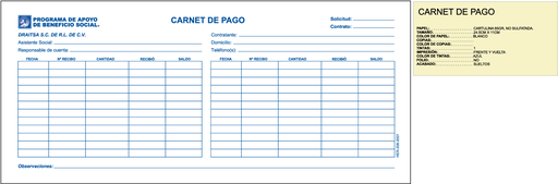 [HER-208-0] CARNET DE PAGO DRAISTA TINTA AZUL