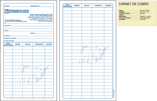 [MTY-204-0] CARNET DE PAGO GAM TAZ