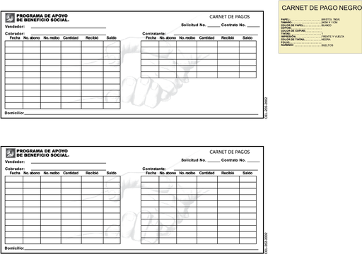 [CEL-202-0] CARNET DE PAGO NEGRO