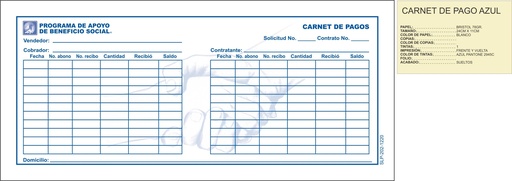 [SLP-202-0] CARNET DE PAGO TINTA AZUL