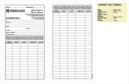 [TKT-203-0] CARNET DE PAGO TINTA NEGRA