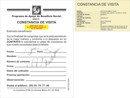 [MEX-205-0] CONSTANCIA DE VISITA