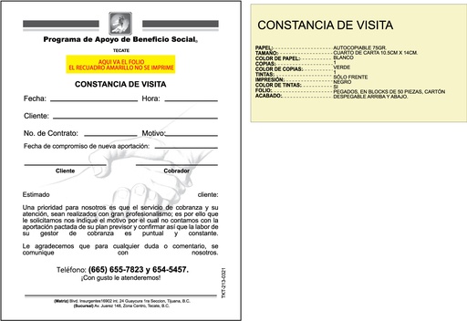 [TKT-213-0] CONSTANCIA DE VISITA