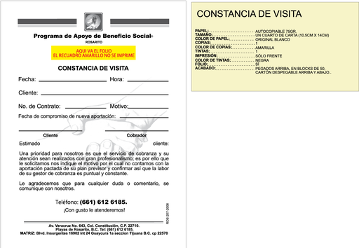 [ROS-207-0] CONSTANCIA DE VISITA