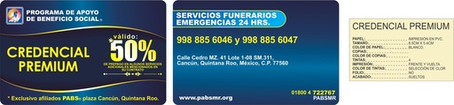[CAN-301-0] CAN - CREDENCIAL PREMIUM