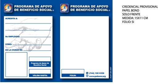 [ACAP-304-0] ACAP - CREDENCIAL PROVISIONAL PABS