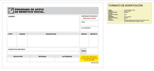 [TEP-202-0] TEP - FORMATO DE BONIFICACION
