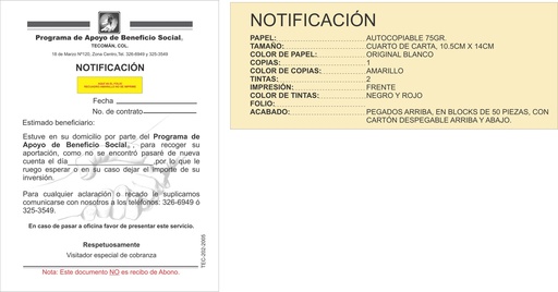 [TEC-202-0] NOTIFICACION DE VISITA