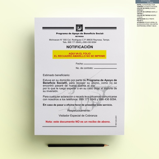 [REY-202-0] NOTIFICACION DE VISITA