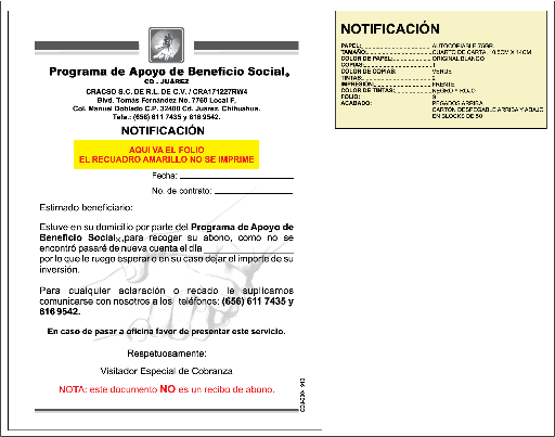 [CDJ-200-0] NOTIFICACIÓN DE VISITA CRACSO