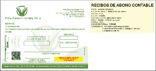 [PMP-203-0] RECIBO DE ABONO ETERNITY
