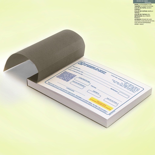 [ENS-210-0] RECIBO DE COBRO PAAF DEL NORTE TINTA AZUL