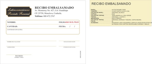 [MONC-205-0] MONC - RECIBO EMBALSAMADO