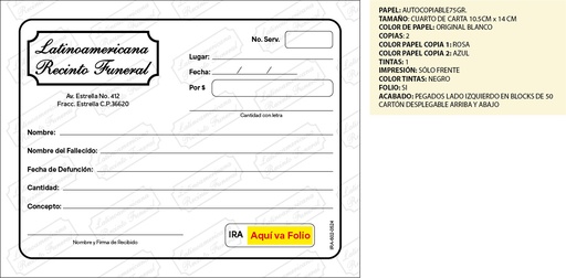 [IRA-602-0] RECIBOS ADICIONALES LRF 