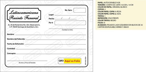 [QRO-602-0] RECIBOS ADICIONALES LRF 