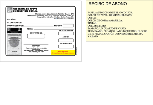 [TKT-208-0] RECIBOS DE ABONO