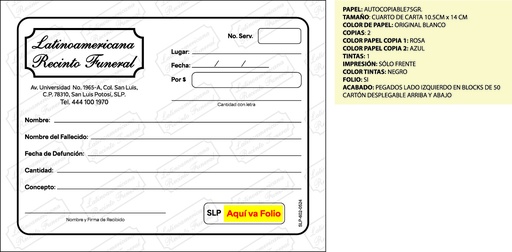 [SLP-602-0] RECIBOS DE ADICIONALES LRF