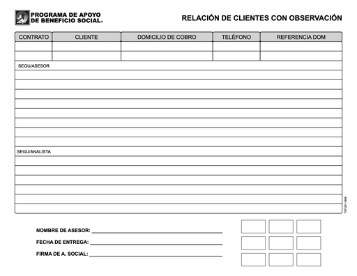[TKT-201-0] RELACION DE CLIENTES CON OBSERVACION