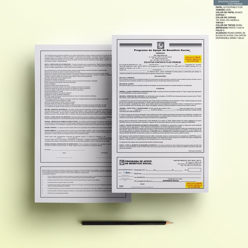 [ENS-104-0] SOLICITUD CONTRATO PLAN PREMIUM PAAF DEL NORTE SS TN