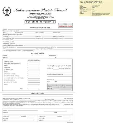 [MAT-102-0] SOLICITUD DE SERVICIO