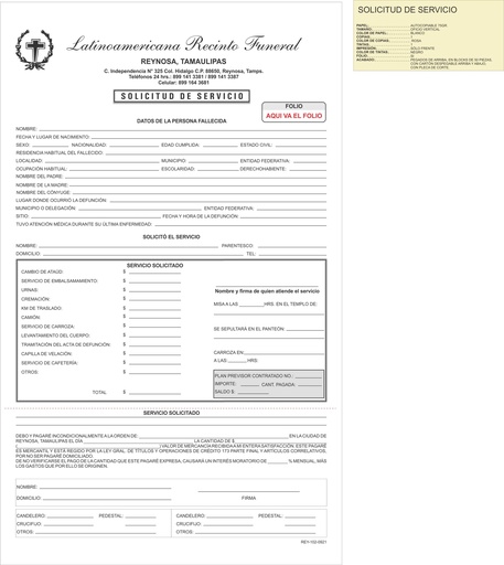 [REY-102-0] SOLICITUD DE SERVICIOS