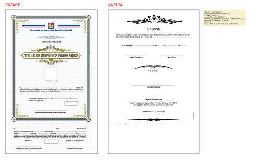 [CUE-303-0] CUE - TITULO DE SERVICIOS FUNERARIOS