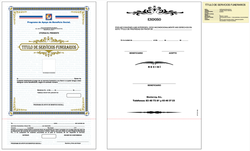 [MTY-301-0] TITULO DE SERVICIOS FUNERARIOS