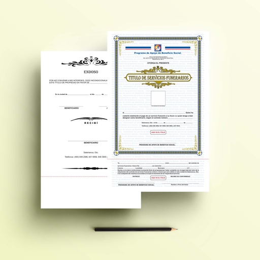[SAL-303-0] TITULO DE SERVICIOS FUNERARIOS