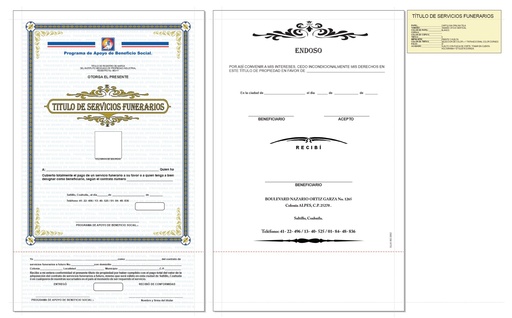 [SLLO-302-0] SLLO - TITULOS DE SERVICIOS FUNERARIOS