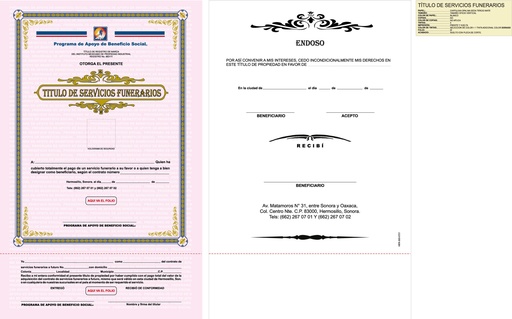 [HER-303-0] TÍTULO DE SERVICIOS FUNERARIOS GUANATE