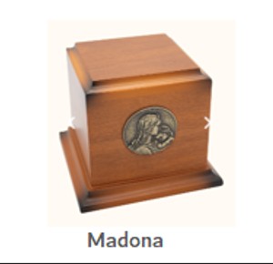 [UR-00012] URNA INFANTIL MADERA AVELLANA MADONA