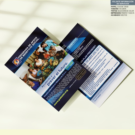 [PF-641-0] VOLANTE DE INFORMACIÓN DE SERVICIOS