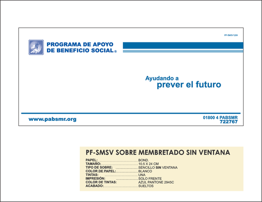 [PI-00228] SOBRE MEMBRETADO SIN VENTANA